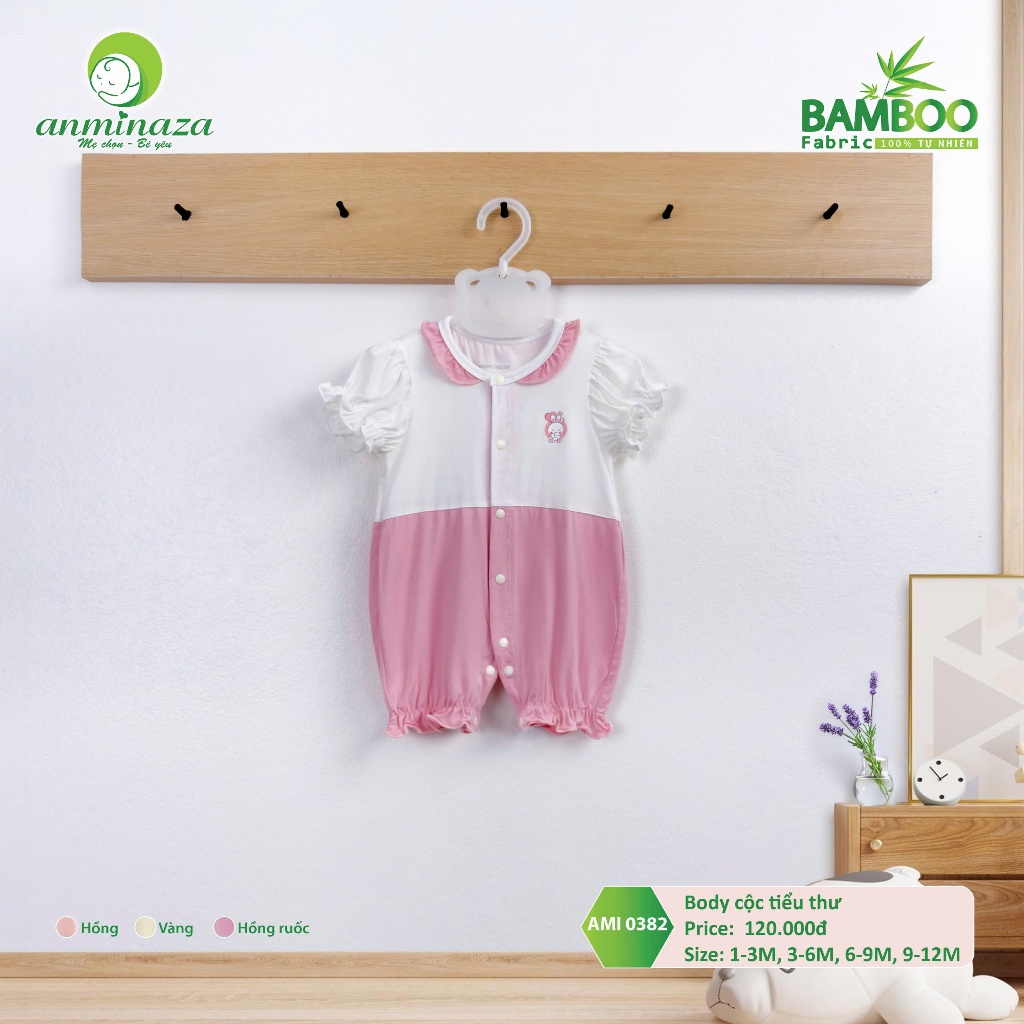 Body Cộc Tay Tiểu Thư Anminaza Cổ Yếm Xinh Yêu Điệu Đà Vải Sợi Tre Mềm Mại - Hàng Chính Hãng AMI0382