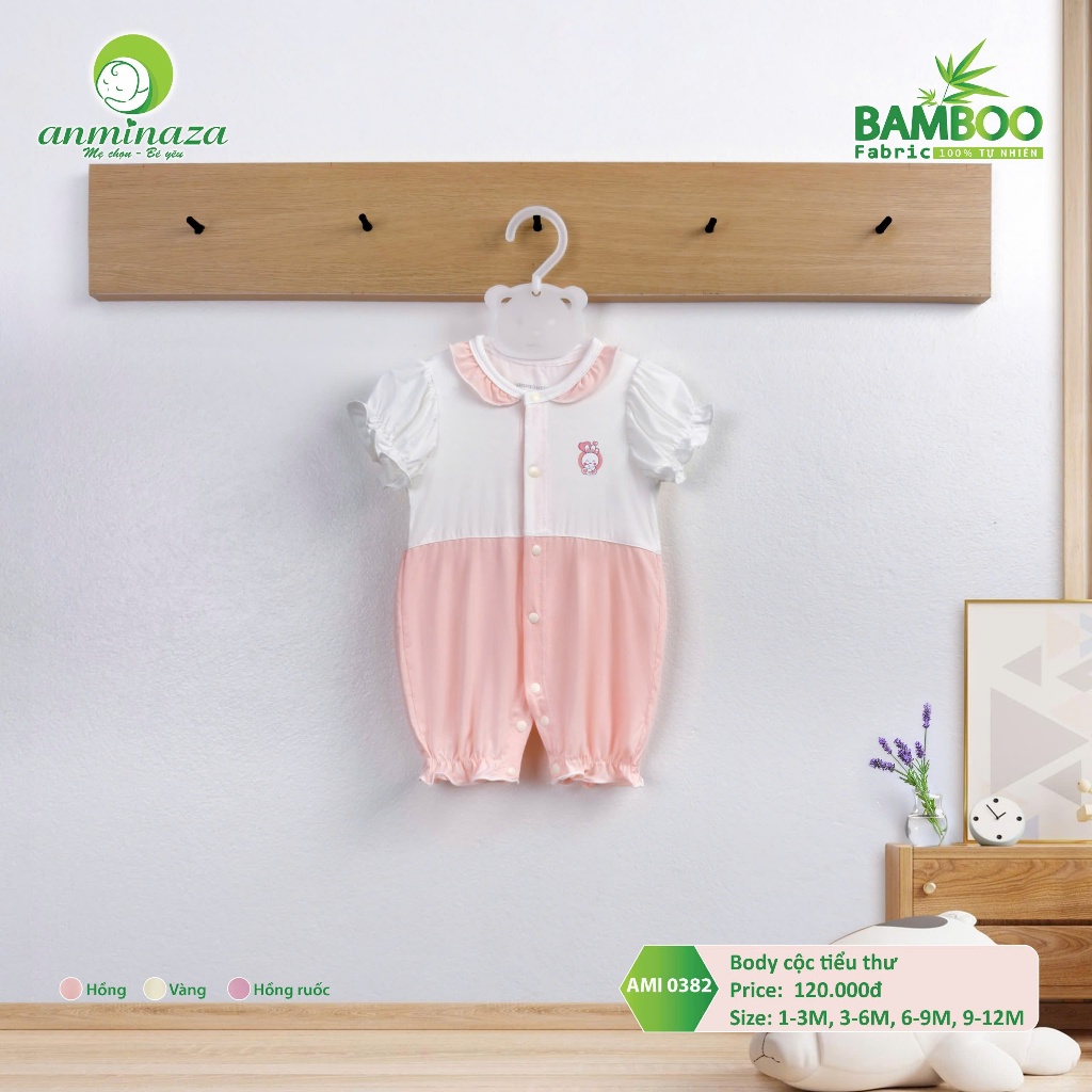 Body Cộc Tay Tiểu Thư Anminaza Cổ Yếm Xinh Yêu Điệu Đà Vải Sợi Tre Mềm Mại - Hàng Chính Hãng AMI0382