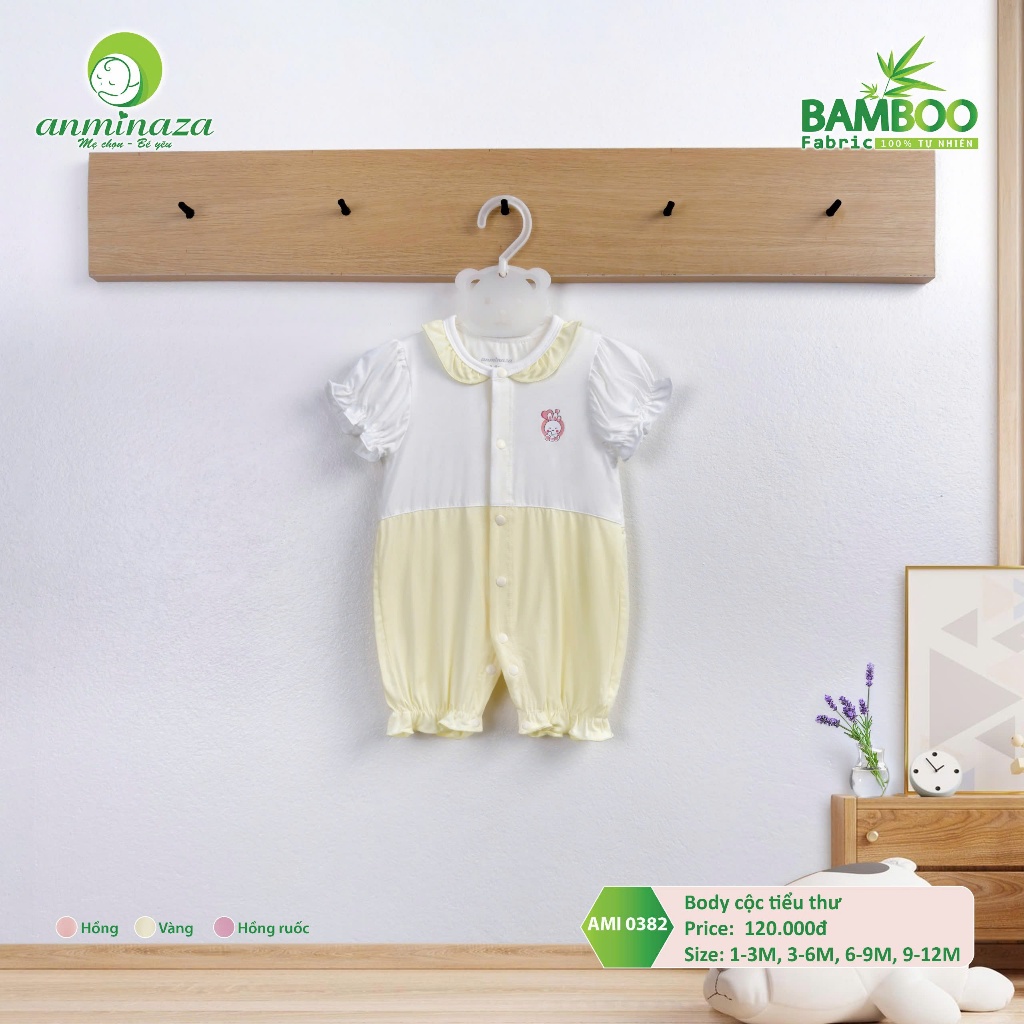 Body Cộc Tay Tiểu Thư Anminaza Cổ Yếm Xinh Yêu Điệu Đà Vải Sợi Tre Mềm Mại - Hàng Chính Hãng AMI0382