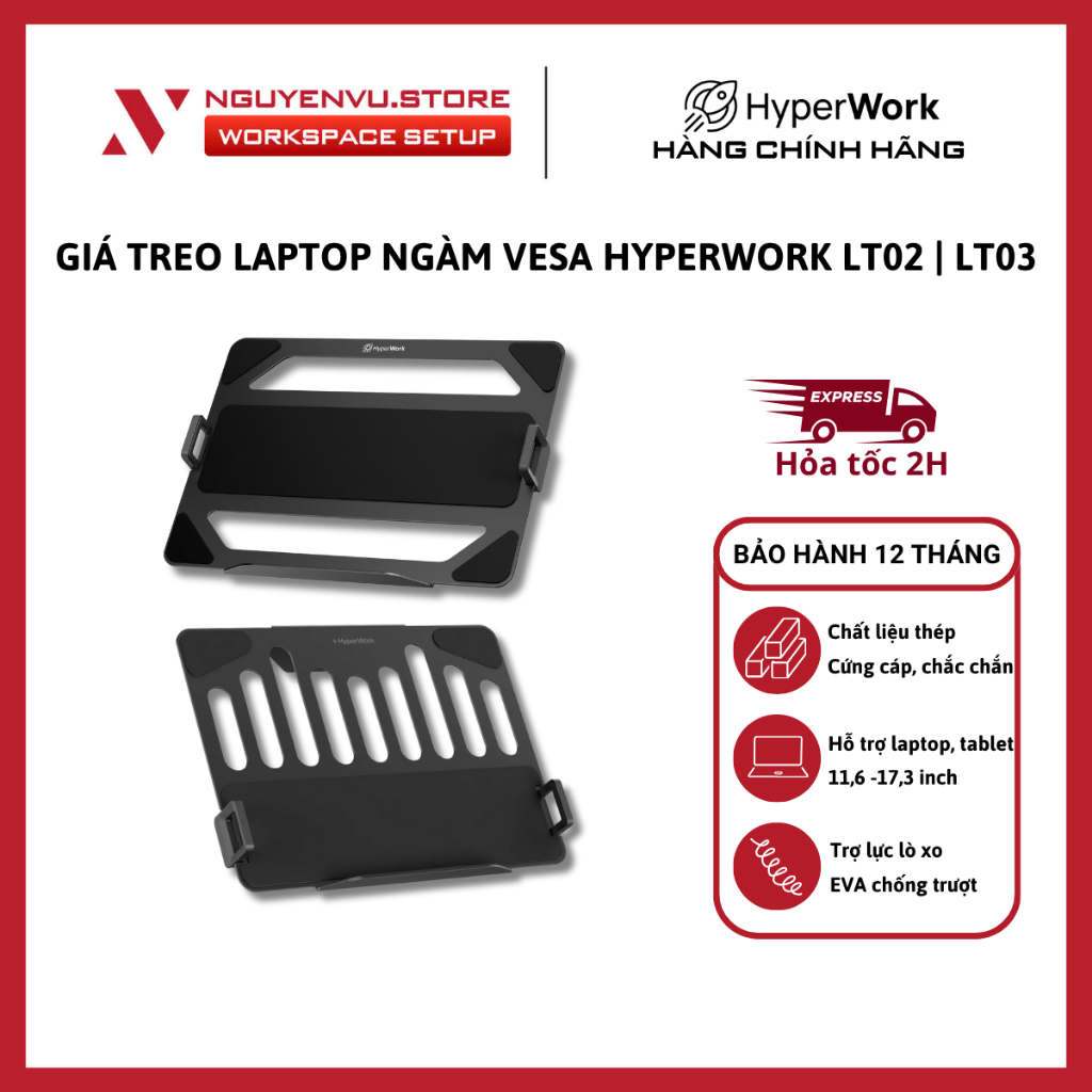 Giá treo laptop ngàm Vesa HyperWork LT02 | LT03 - Laptop 11.6-17.3 inch ...