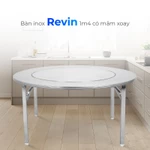 [FREESHIP] Bàn inox gấp gọn 1m4 Revin QUI PHÚC, có mâm xoay, tiện lợi, bàn ăn gia đình, nhà hàng — ảnh 3