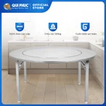 [FREESHIP] Bàn inox gấp gọn 1m4 Revin QUI PHÚC, có mâm xoay, tiện lợi, bàn ăn gia đình, nhà hàng — ảnh 1