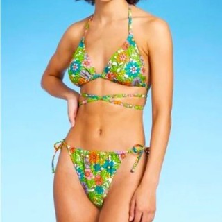 Áo bơi, áo bikini đi biển có dây đan chéo, quả tam giác sẵn đệm mút, hàng VNXK