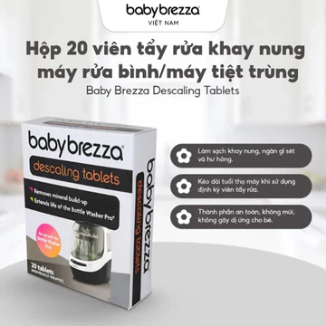 [CHÍNH HÃNG] Hộp 20 Viên Tẩy Cặn Baby Brezza| Tẩy Rửa Máy Rửa Bình, Máy Hâm Sữa, Máy Tiệt Trùng