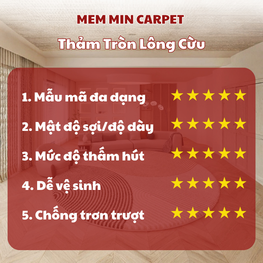 Thảm tròn lông mềm mịn đế dệt , thảm tròn decor, thảm hoạ tiết hoạt hình dễ thương đáng yêu - Memmincarpet - TH101