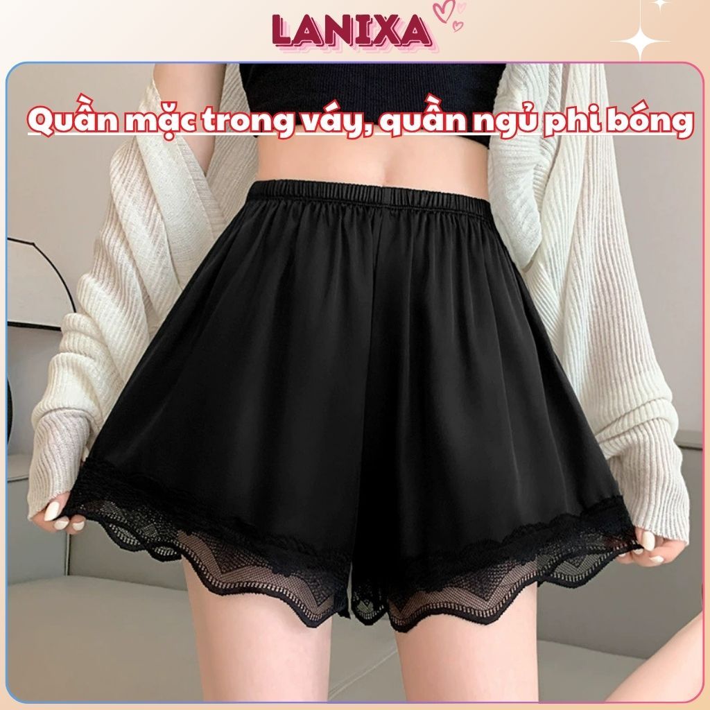 Quần mặc trong váy, quần ngủ nữ lụa băng cao cấp thoáng mát LANIXA V550