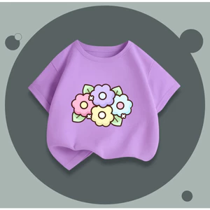 Áo Thun Cộc Tay Trẻ Em Hình Bó Hoa Nhiều Màu Ngộ Nghĩnh, Cotton Êm Ái Mềm Mại Thoáng Mát (M 294)