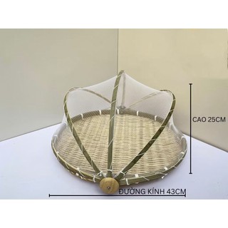 Mẹt lồng bàn, lồng bàn tre gấp gọn decor nhiều size thân thiện với môi trường