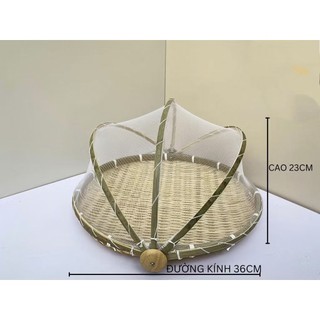Mẹt lồng bàn, lồng bàn tre gấp gọn decor nhiều size thân thiện với môi trường