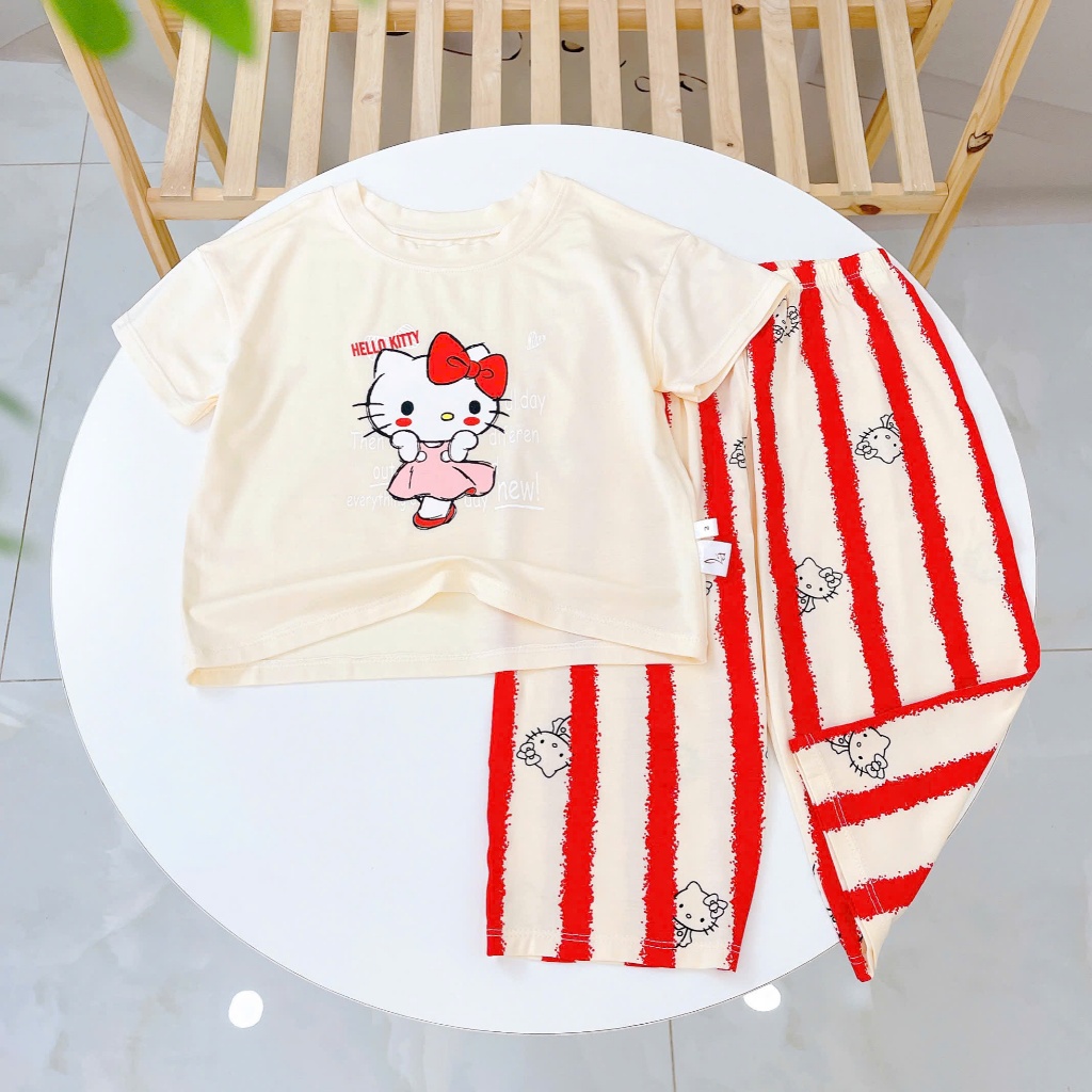 Bộ tay ngắn quần dài cho bé sợi sồi Modal Lá Homewear A331, đồ ngủ cộc tay bé trai gái khủng long