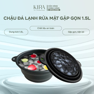 Chậu Đá Lạnh Rửa Mặt Gập Gọn Silicone 1.5L – Dụng Cụ Ngâm Mặt Ice Basin Skin Reviver giúp săn chắc da
