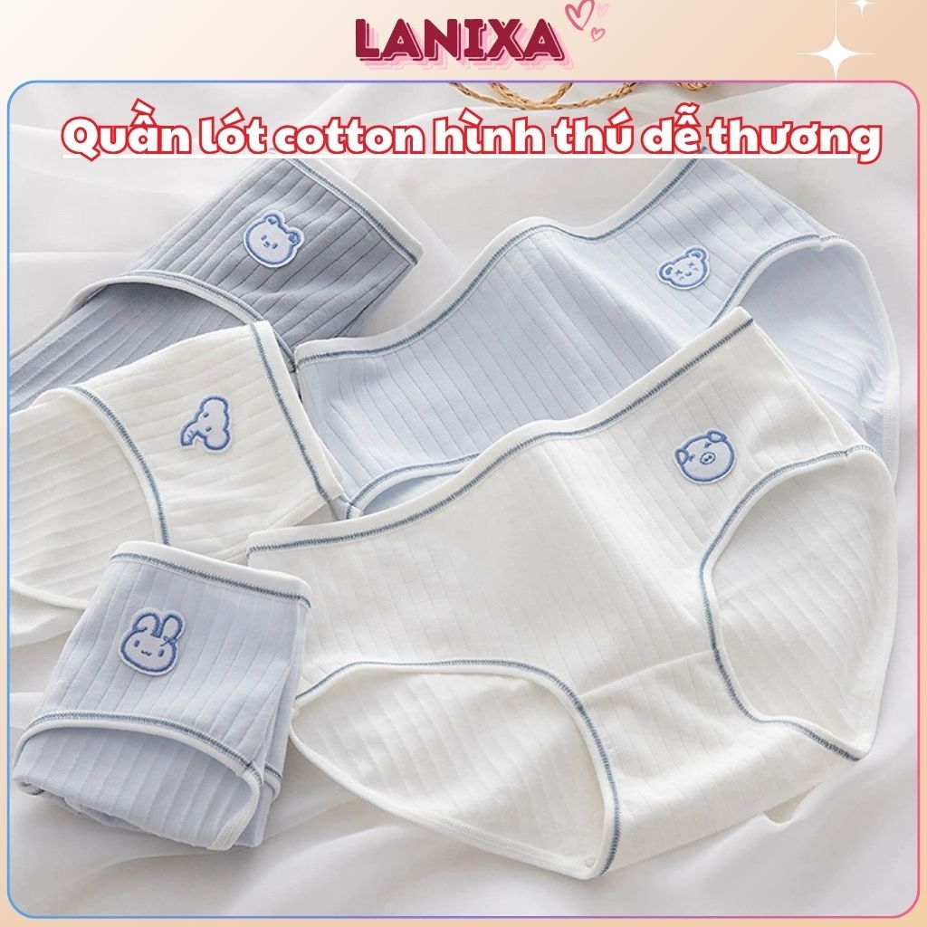 Quần lót nữ cotton tôn dáng họa tiết dễ thương, Quần chíp nữ kháng khuẩn khử mùi LANIXA L861