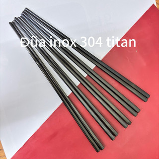 Inox 304 Mạ Titan Đen Combo 2/5 Đôi Đũa Thép Không Rỉ An Toàn Lành Mạnh