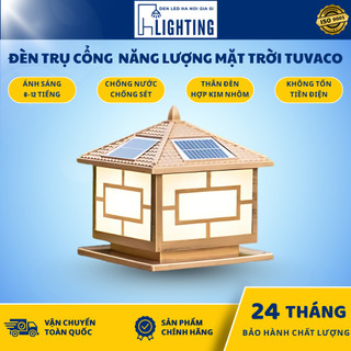 Đèn Trụ Cổng Sân Vườn Năng Lượng Mặt Trời (Nhôm) Kích Thước 25cm 30cm 40cm, 4 Màu sáng Chống Nước