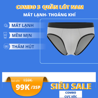 🔥 QUẦN LÓT NAM CAO CẤP – KHÔ THOÁNG, CO GIÃN TỐT – GIÁ RẺ CHỈ 99K/3 CÁI 🔥