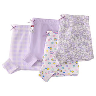 Quần Lót Cho Bé Gái, Quần Lót Kháng Khuẩn Cho Bé Gái Màu Tím Chất Liệu Cotton Mềm Mại