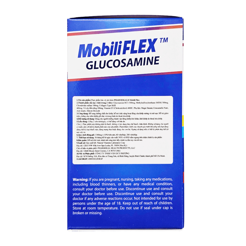 (Mỹ) Viên Uống Mobili Flex Fobe Bổ Sung Dưỡng Chất Cho Xương Chắc Khoẻ & Linh Hoạt NN - Hộp 30/60v