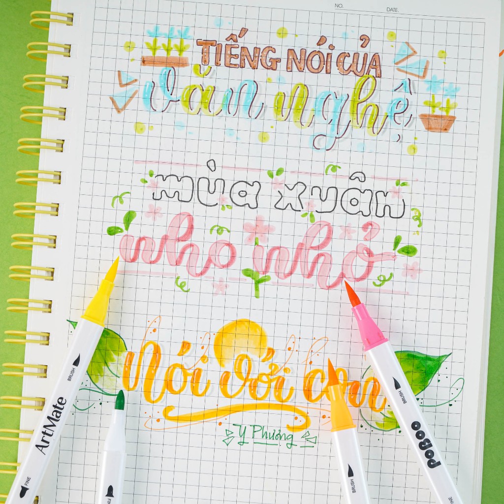 Bút Brush Artmate CLASSMATE Bút Calligraphy, Bút Lông Màu Đi Nét Linh Hoạt, Artline 2 Đầu, 12/24/48 Màu AM-WC451/453/455