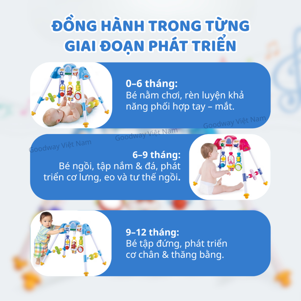 Lục Lạc Treo Nôi Cho Bé Sơ Sinh Goodway Đồ Chơi Baby Gym Phát Triển Giác Quan Cho Bé