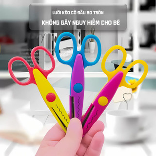 Set Kéo Thủ Công Lưỡi Ziczac Khác Nhau Lưỡi Kéo Có Đầu Bo Tròn Không Gây Nguy Hiểm Cho Bé - Giúp Bé Thỏa Sức Sáng Tạo