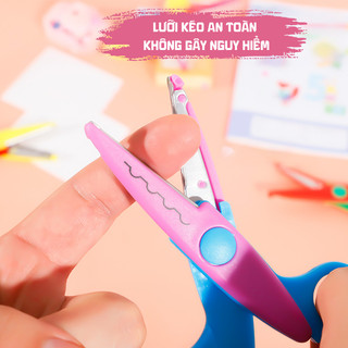 Set Kéo Thủ Công Lưỡi Ziczac Khác Nhau Lưỡi Kéo Có Đầu Bo Tròn Không Gây Nguy Hiểm Cho Bé - Giúp Bé Thỏa Sức Sáng Tạo