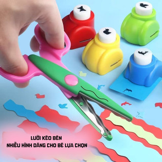 Set Kéo Thủ Công Lưỡi Ziczac Khác Nhau Lưỡi Kéo Có Đầu Bo Tròn Không Gây Nguy Hiểm Cho Bé - Giúp Bé Thỏa Sức Sáng Tạo