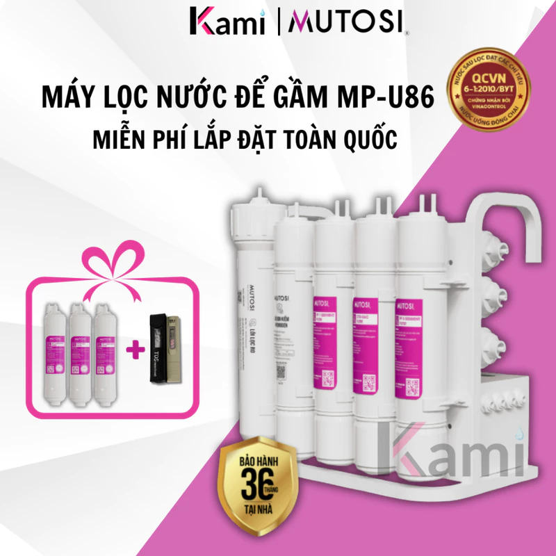 Máy Lọc Nước Để Gầm Tạo Ion Kiềm Hydrogen Mutosi MP-U86 Chính Hãng với 2 Chế Độ Lọc, Thiết Kế Nhỏ Gọn, Bảo Hành 36 Tháng — ảnh 1