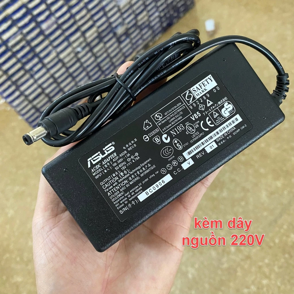 Adapter nguồn máy tính xách tay , tivi , destop 19V4.74A 19V 4.74A 90W chân tròn 5.5x2.5mm