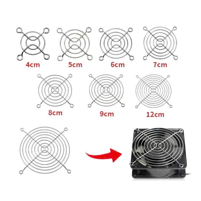 Lưới bảo vệ quạt tản nhiệt: 4x4cm /5x5cm / 6x6cm / 7x7cm / 8x8cm / 9x9cm / 12x12cm, lưới chắn quạt