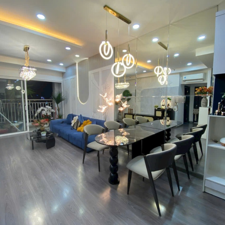 Bàn ăn mặt đá thông minh kết hợp làm đảo bếp NHU Y DECOR - Bàn vòm chân bi mặt đá - decor siêu xinh
