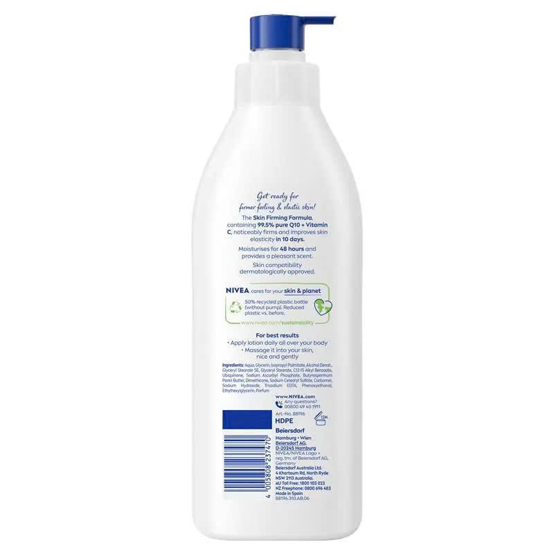 Lotion dưỡng ẩm chuyên sâu cho da khô NIVEA Body Firming Lotion Q10 Plus Vitamin C Dry Skin 400ml