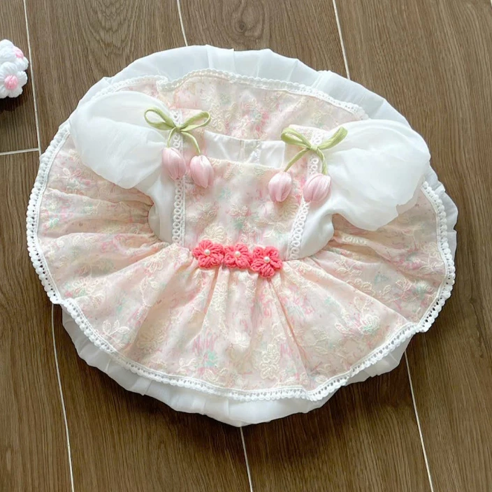 3-11kg Body váy Lolita công chúa RIOKIDS, đầm bí cho bé gái sơ sinh thôi nôi đầy tháng BD261