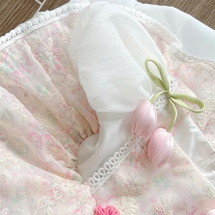 3-11kg Body váy Lolita công chúa RIOKIDS, đầm bí cho bé gái sơ sinh thôi nôi đầy tháng BD261