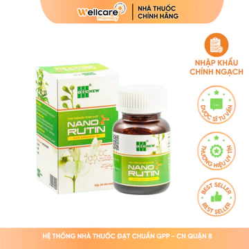 [CHÍNH HÃNG] NANO RUTIN Bền Thành Mạch, Hỗ Trợ Giảm Sưng Do Suy Giãn Tĩnh Mạch, Co Búi Trĩ Nội Ngoại - 60 viên