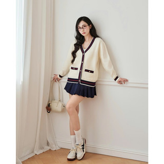DELIZ - Cardigan len áo khoác ngoài cho nữ dài tay có túi form rộng basic chất len lông thỏ CD100