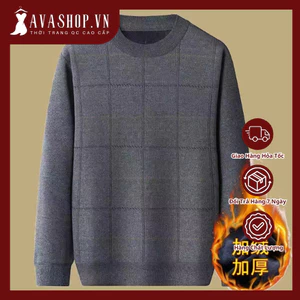 Áo Len Lót Lông Cổ Tròn Ấm Áp Mùa Đông Cho Nam Trung Niên AL128
