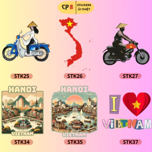 Bộ Hình In, Ủi Nhiệt Sticker Việt Nam 02 - CP8 PET Sticker