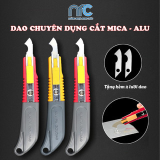 Dao cắt mica, alu, bìa carton, bìa fomex chuyên dụng - Tặng kèm 2 lưỡi dao