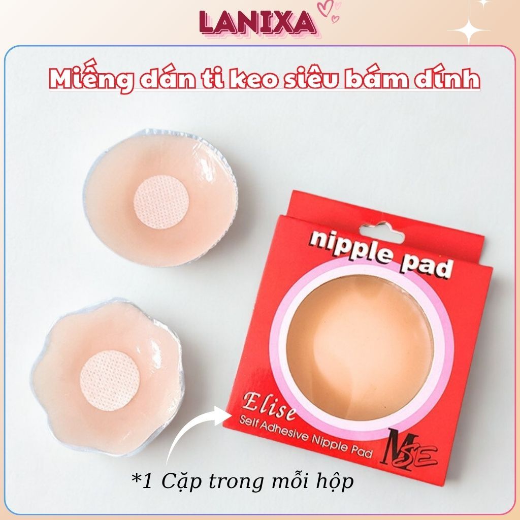 Miếng dán ngực silicon siêu dính bảo vệ nhũ hoa chống lộ LANIXA D1222