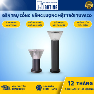 (KÈM QUÀ TẶNG) Đèn Sân Vườn Năng Lượng Mặt Trời Cao 60cm, Đèn Trụ Cổng NLMT Tiết Kiệm Điện Chống Nước BH 1 Năm