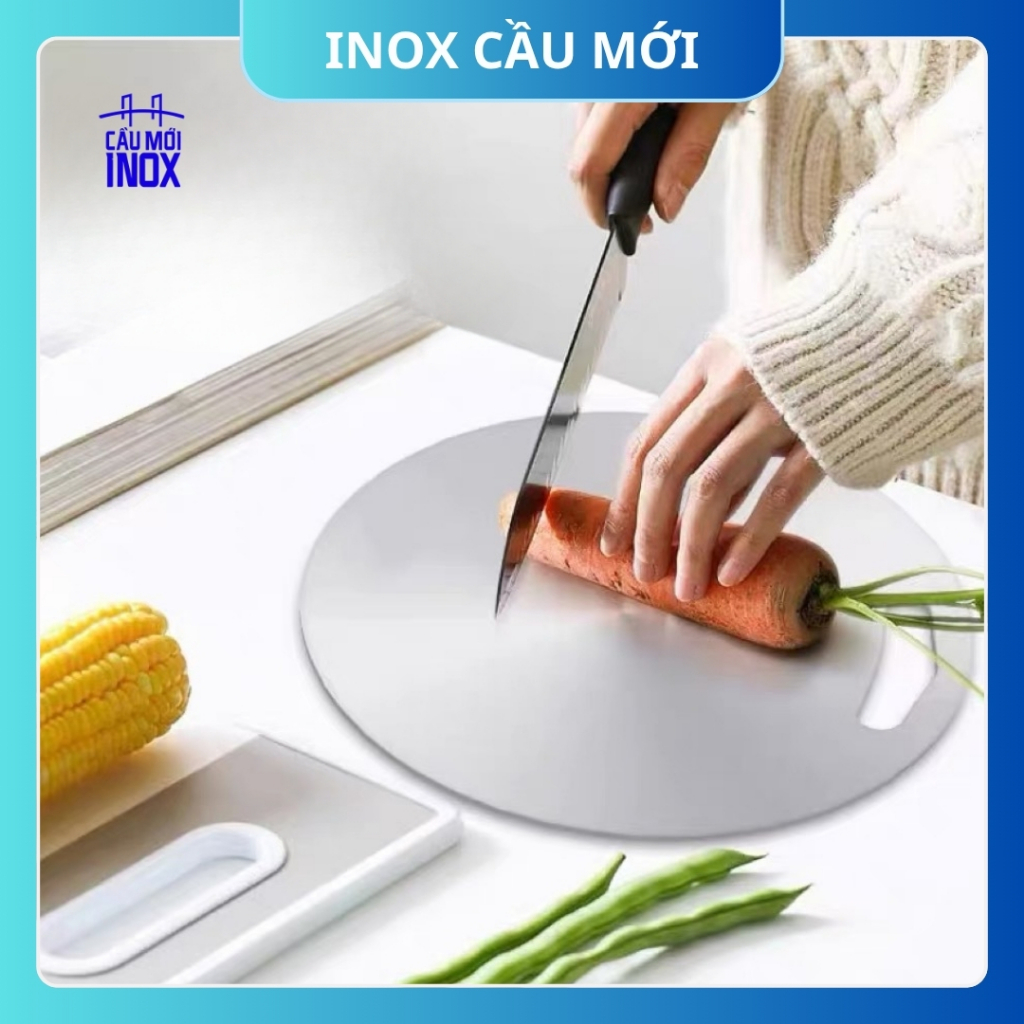 Thớt tròn inox 304 kháng khuẩn cao cấp – chống ẩm mốc, vệ sinh dễ dàng, hàng chất lượng cao từ xưởng