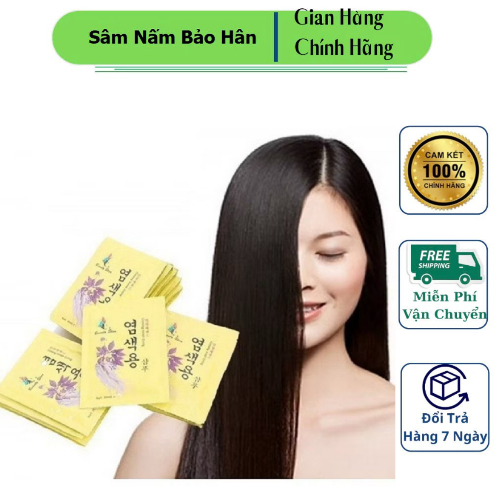 Dầu Gội Nhuộm Đen Tóc Beauty Star Hàn Quốc, 1 Gói * 30ml