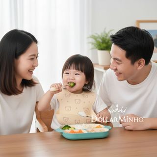 Thìa dĩa cho bé tập cầm nắm, tập xúc chất liệu an toàn dễ sử dung
