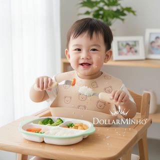 Thìa dĩa cho bé tập cầm nắm, tập xúc chất liệu an toàn dễ sử dung