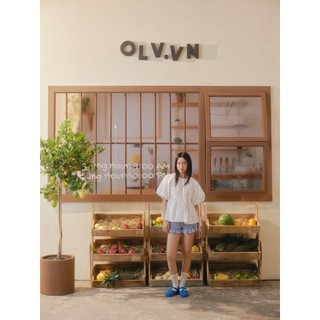 Áo OLV kiểu nữ suông tay bồng Babydoll Puff Sleeve Shirt nhiều màu dễ thương trẻ trung