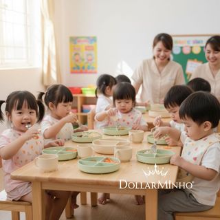 Thìa dĩa cho bé tập cầm nắm, tập xúc chất liệu an toàn dễ sử dung
