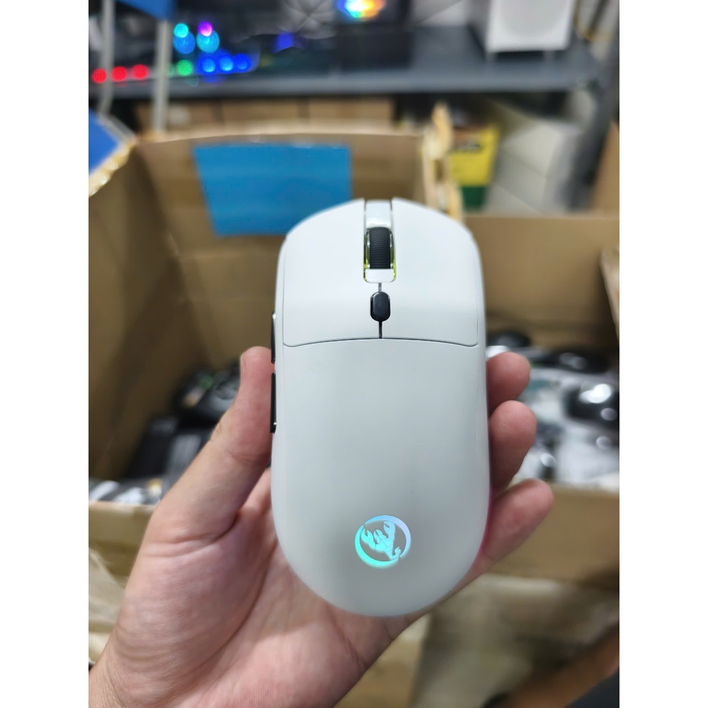 Chuột Gaming Không Dây HXSJ T20 2.4GHz có thể sạc lại (Màu Trắng) 2.4GHz 6 nút điều chỉnh độ phân giải, IC quang PAW3212