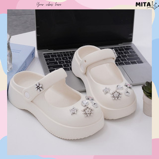 Dép mary jane, sục nữ đế cao 4cm kèm 14 Sticker Rabbit Mita kiểu sandal CSM-03