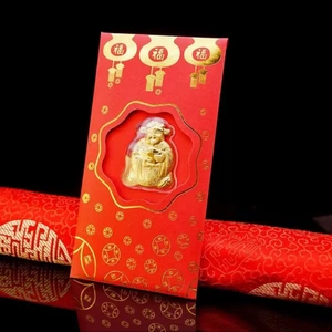 Lì Xì Thần Tài - Bao Lì Xì Tết Nguyên Đán Ngày Vía Thần Tài Mạ Vàng - Sung Túc Cả Năm Tiền Bạc Đầy Túi