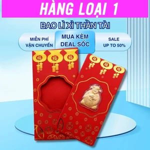 Bao lì xì vàng thần tài 24k may mắn , bao lì xì ngựa vàng Tết 2026